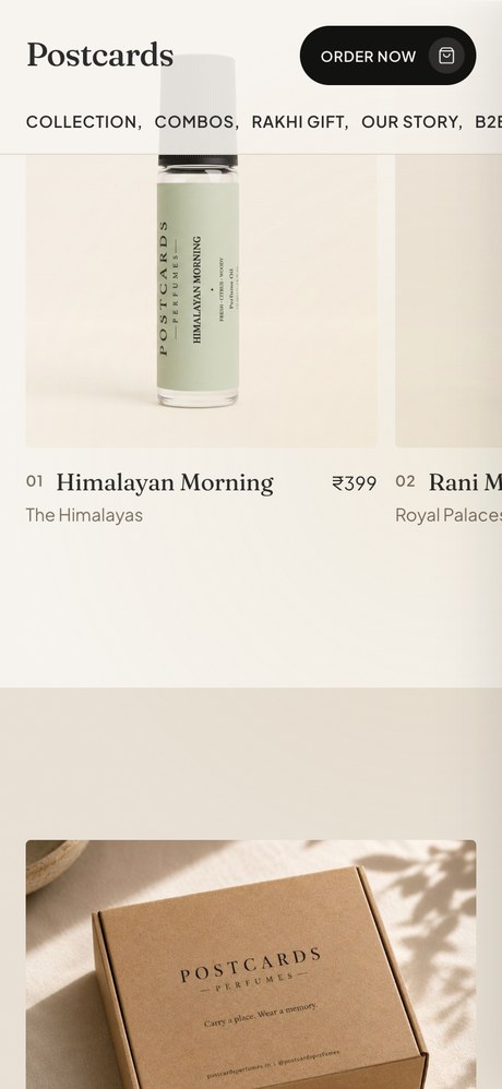 The four scents on the collection section