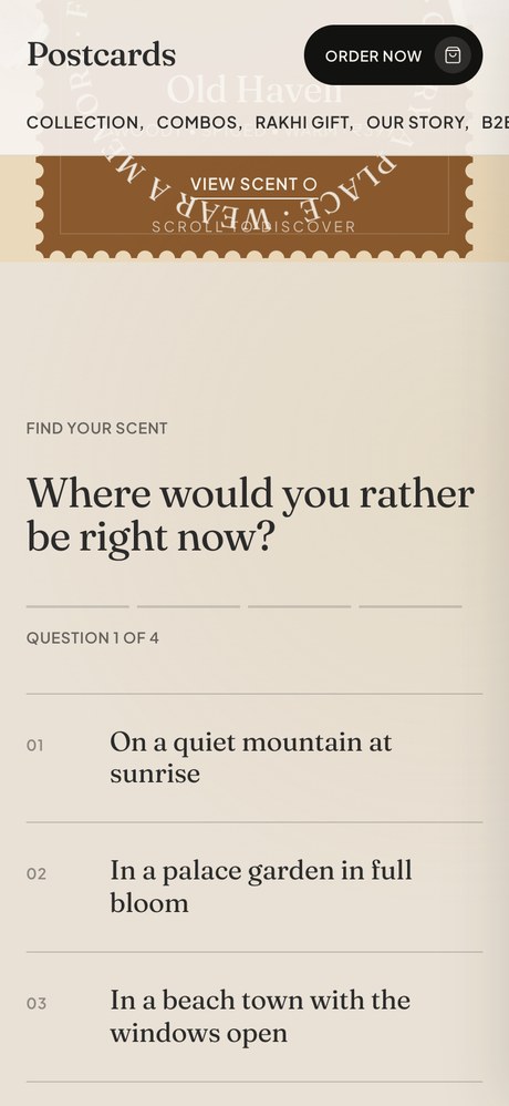 The scent quiz first question
